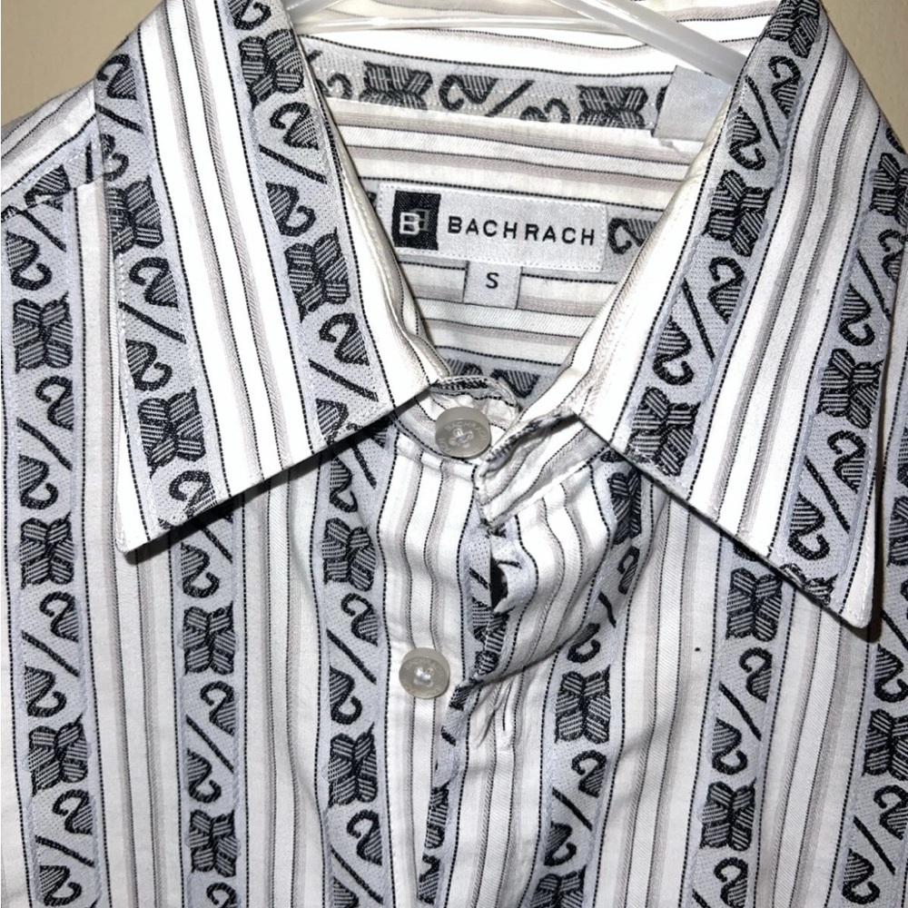 Bachrach Men's Shirt with Black and White Patterns